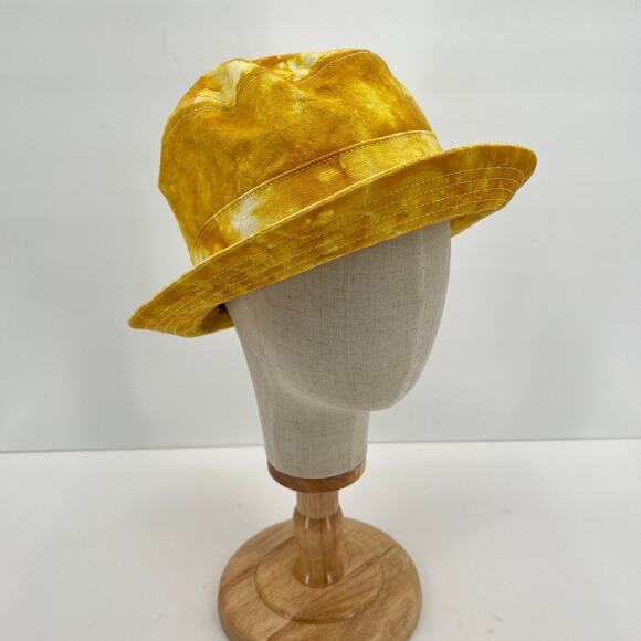 CLARE V Cloud Tie Dye Bucket Hat Womens XS Small Marigold Yellow Packable NWT main image 4